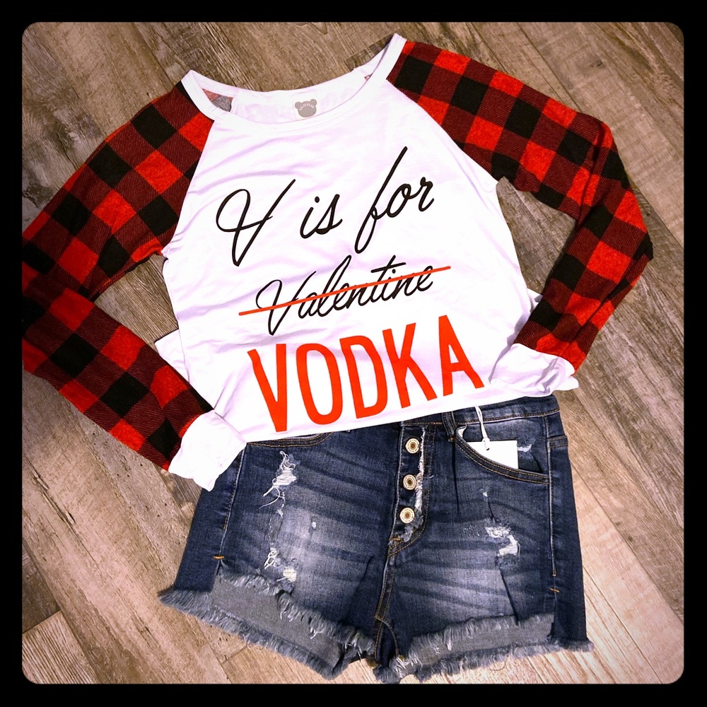 Vodka Plaid Baseball Shirt